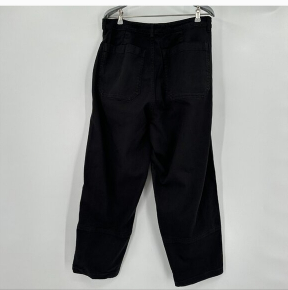 Quince Stretch Cotton Twill Barrel Leg Pants in Black sz 4/27 Womens Tapered NWT - Picture 3 of 3